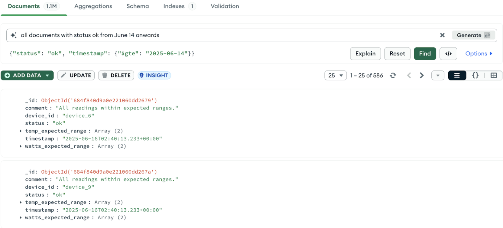 Screenshot of the Data Explorer UI.